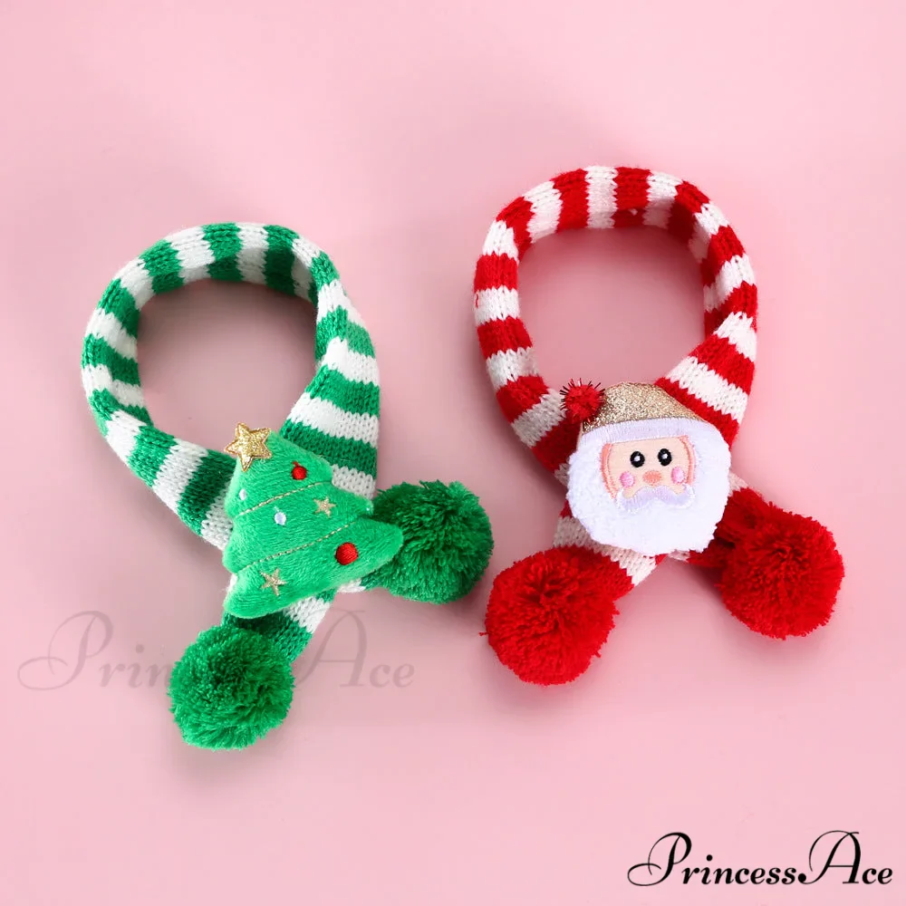 Cat Dog Knitted Wool Striped Christmas Scarf - Image 18