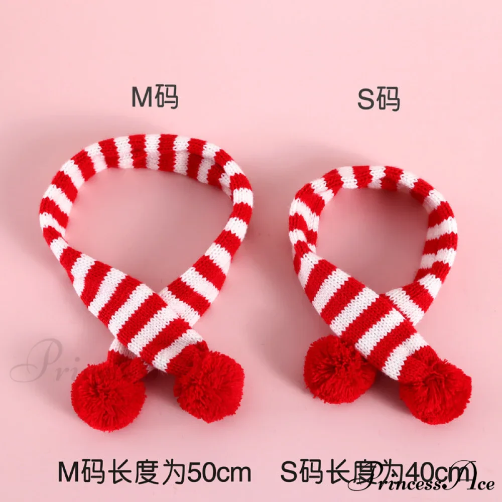 Cat Dog Knitted Wool Striped Christmas Scarf - Image 24