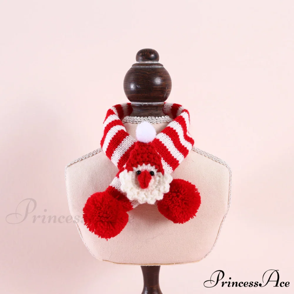 Cat Dog Knitted Wool Striped Christmas Scarf - Image 26