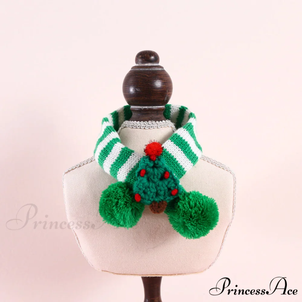 Cat Dog Knitted Wool Striped Christmas Scarf - Image 27