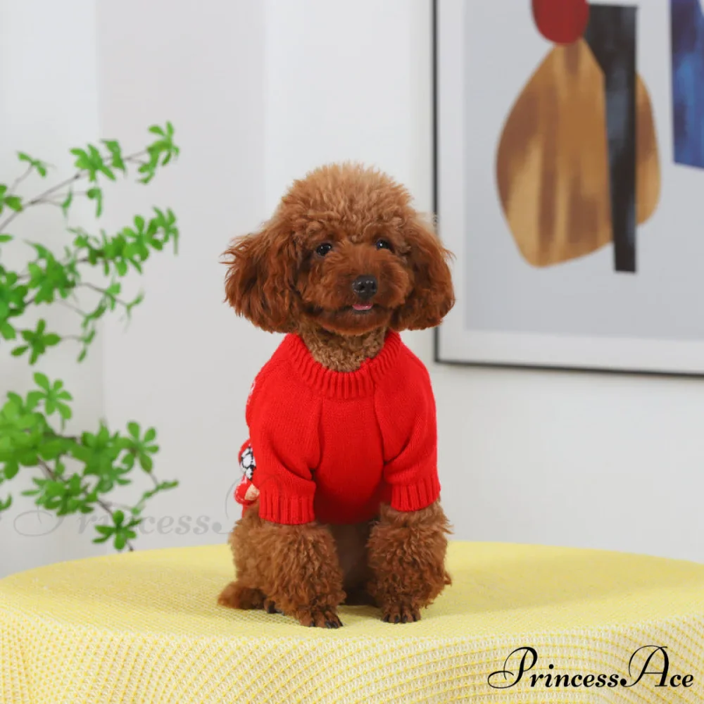 High Neck Cat Dog Knitted Casual Sweater - Image 2