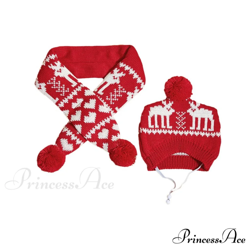 Pet Cat Dog Knitting Scarf Hat Set - Image 3