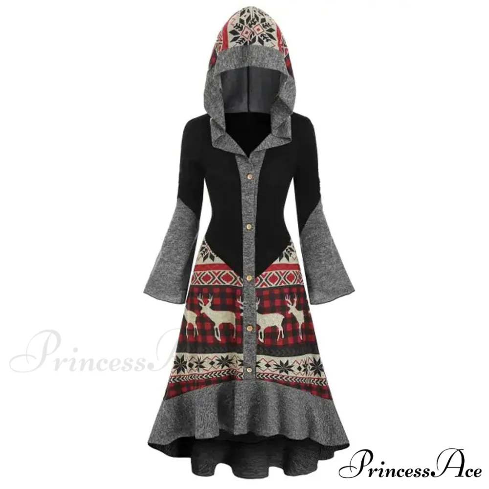 Christmas Hooded Vintage Long Sleeve Vestidos Mujer - Image 6