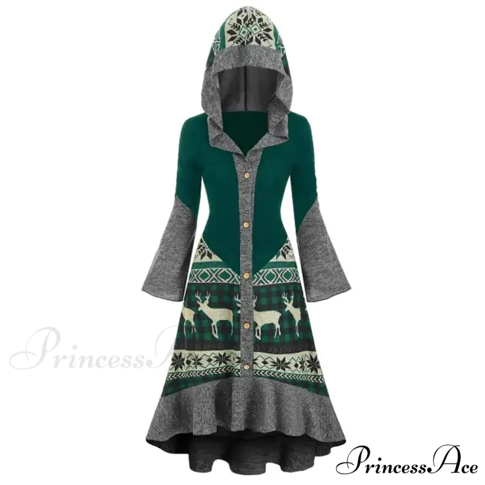 Christmas Hooded Vintage Long Sleeve Vestidos Mujer - Image 7
