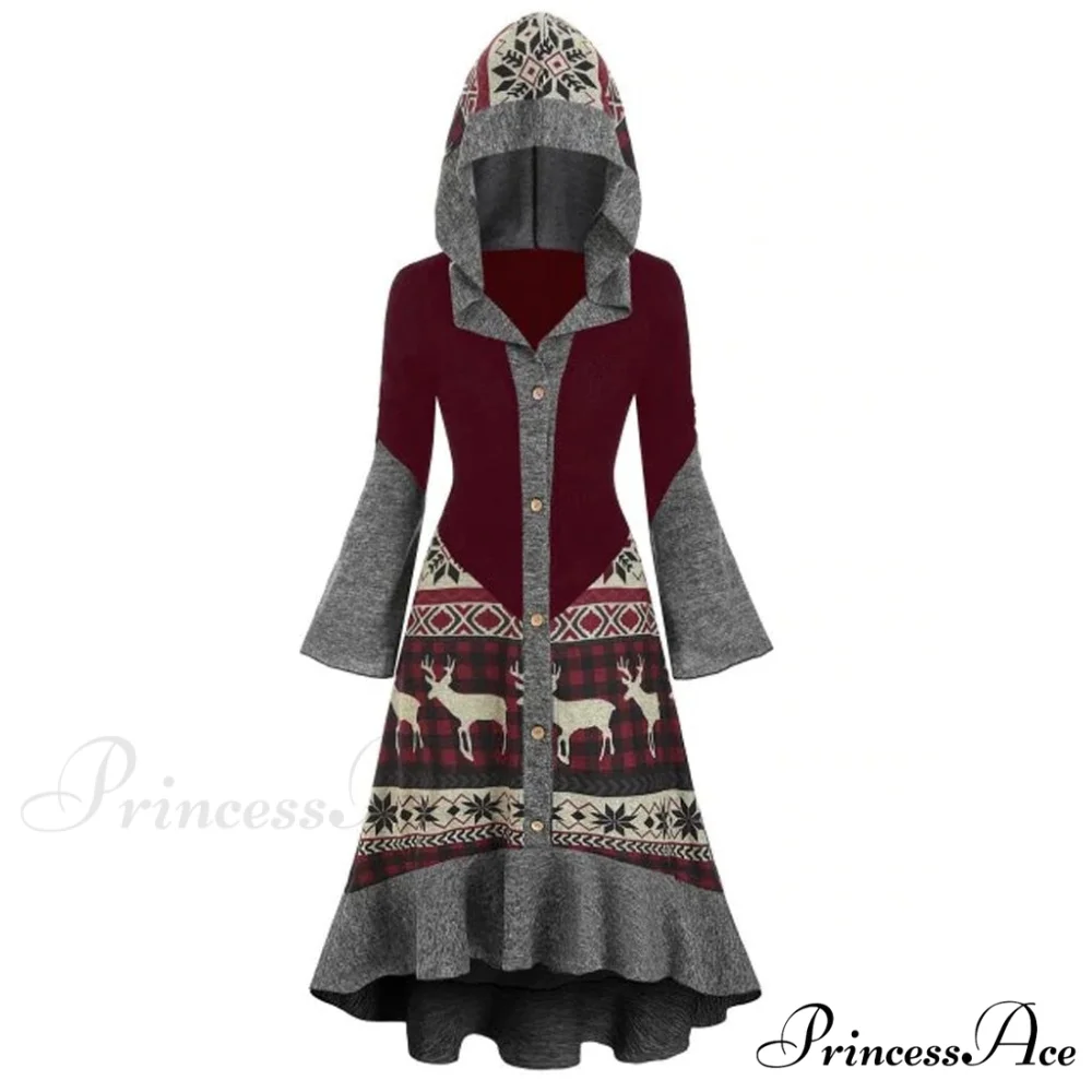 Christmas Hooded Vintage Long Sleeve Vestidos Mujer - Image 8