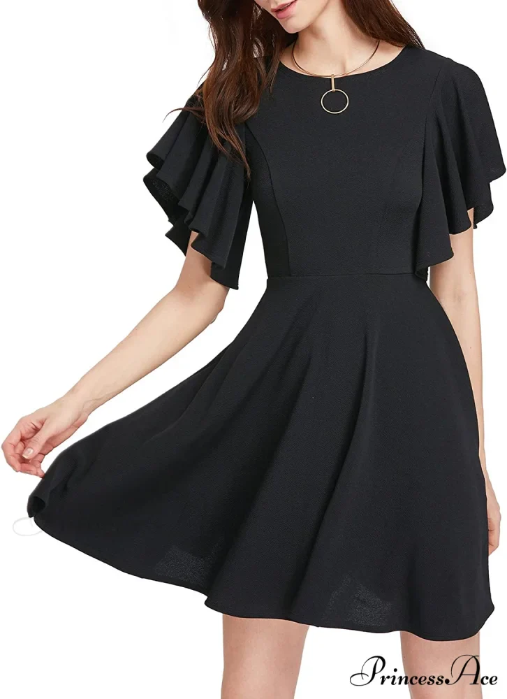 Stretchy Line Swing Flared Skater Christmas Dress - Image 7