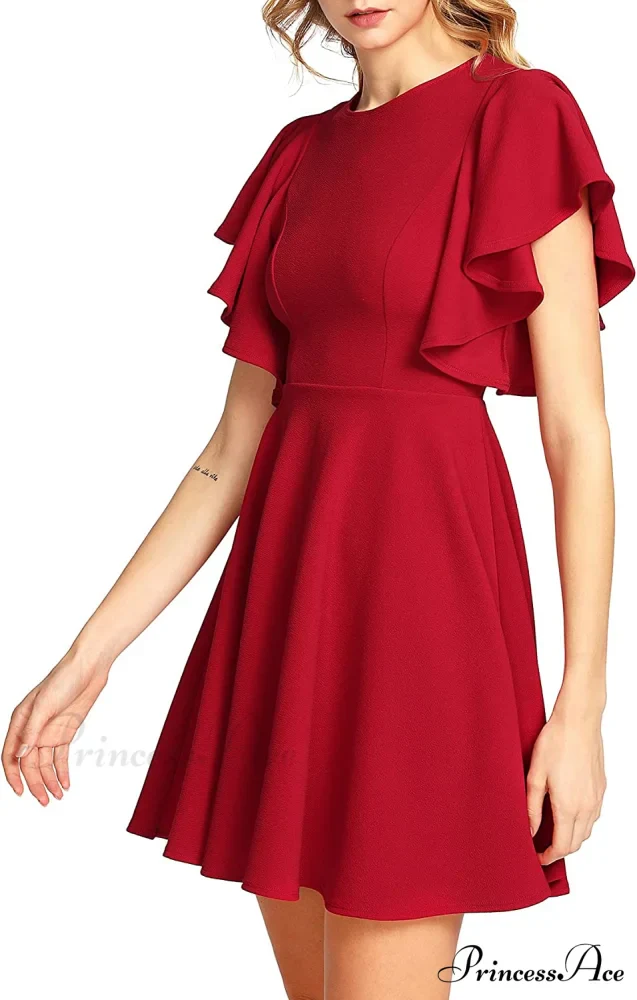 Stretchy Line Swing Flared Skater Christmas Dress - Image 8
