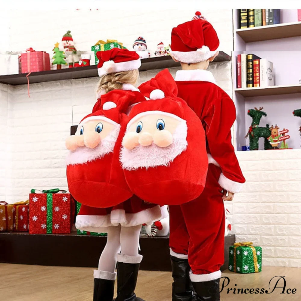 Child Christmas Santa Claus Dress Pants Tops Hat Cloak Belt Sets - Image 2
