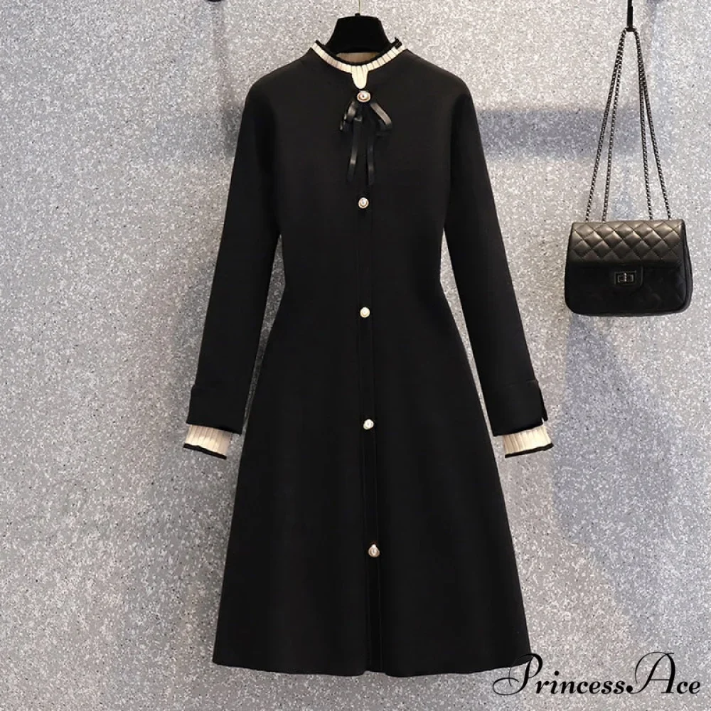 Christmas Mini Sweater Thick Long Sleeve Knitted Dress - Image 2