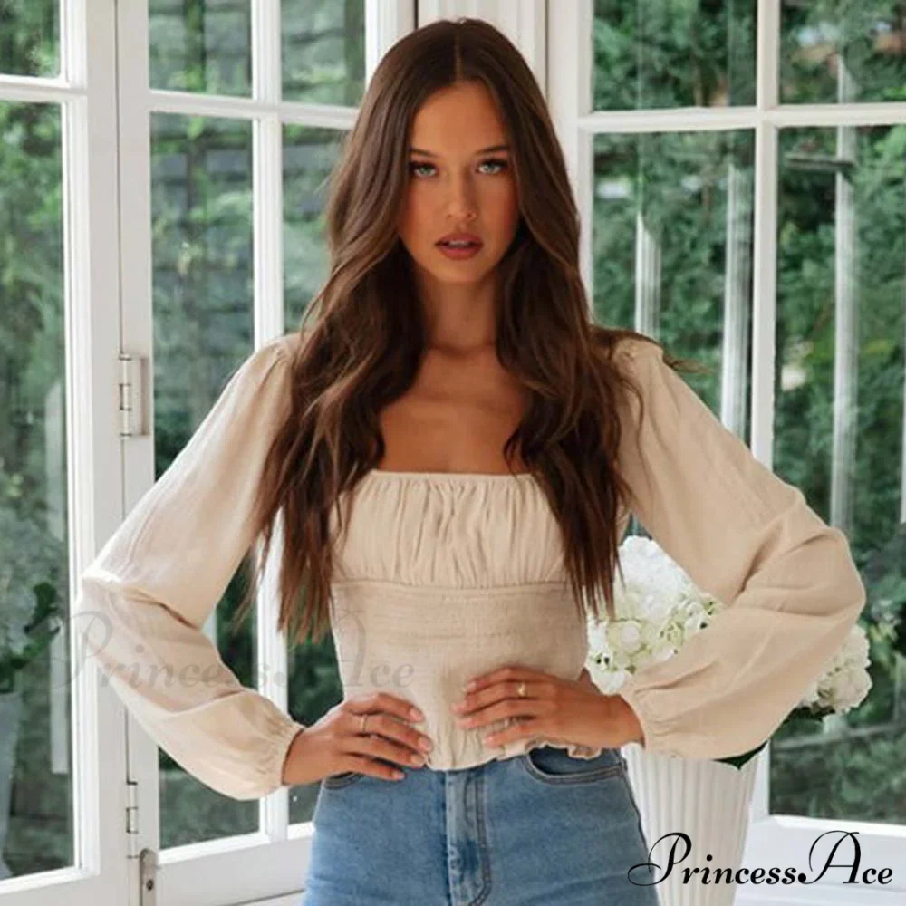 Sleeve Ruffle Pleated Top Blouse - Image 2