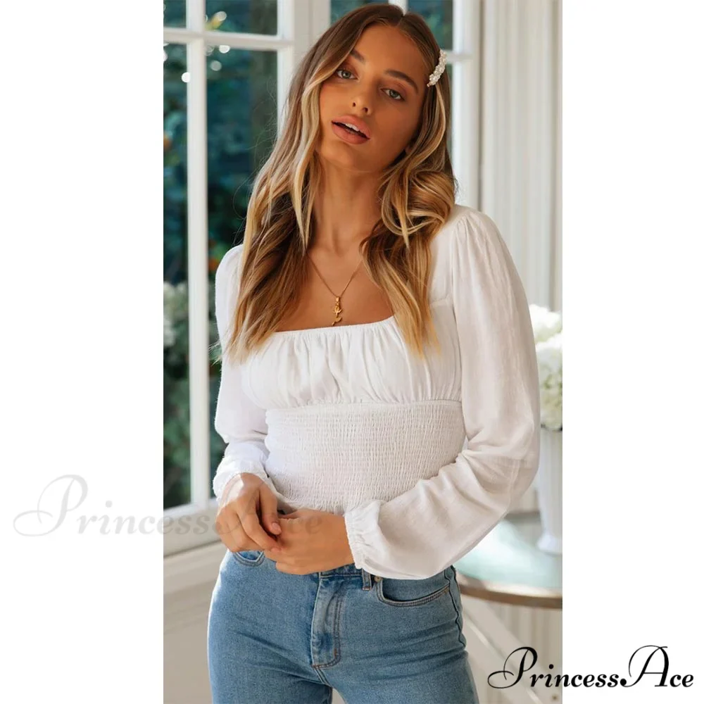 Sleeve Ruffle Pleated Top Blouse - Image 4