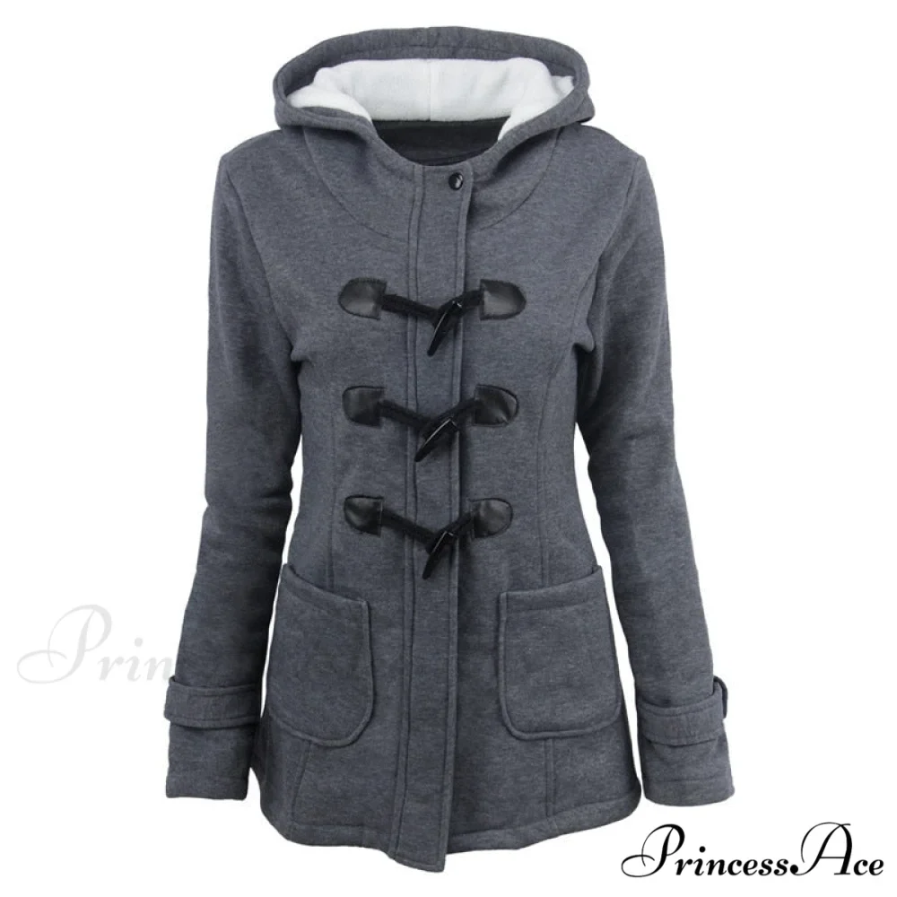 Overcoat Zipper Causal Hooded Coat - Image 10