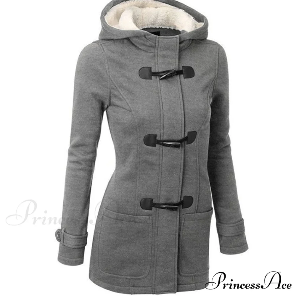 Overcoat Zipper Causal Hooded Coat - Image 4