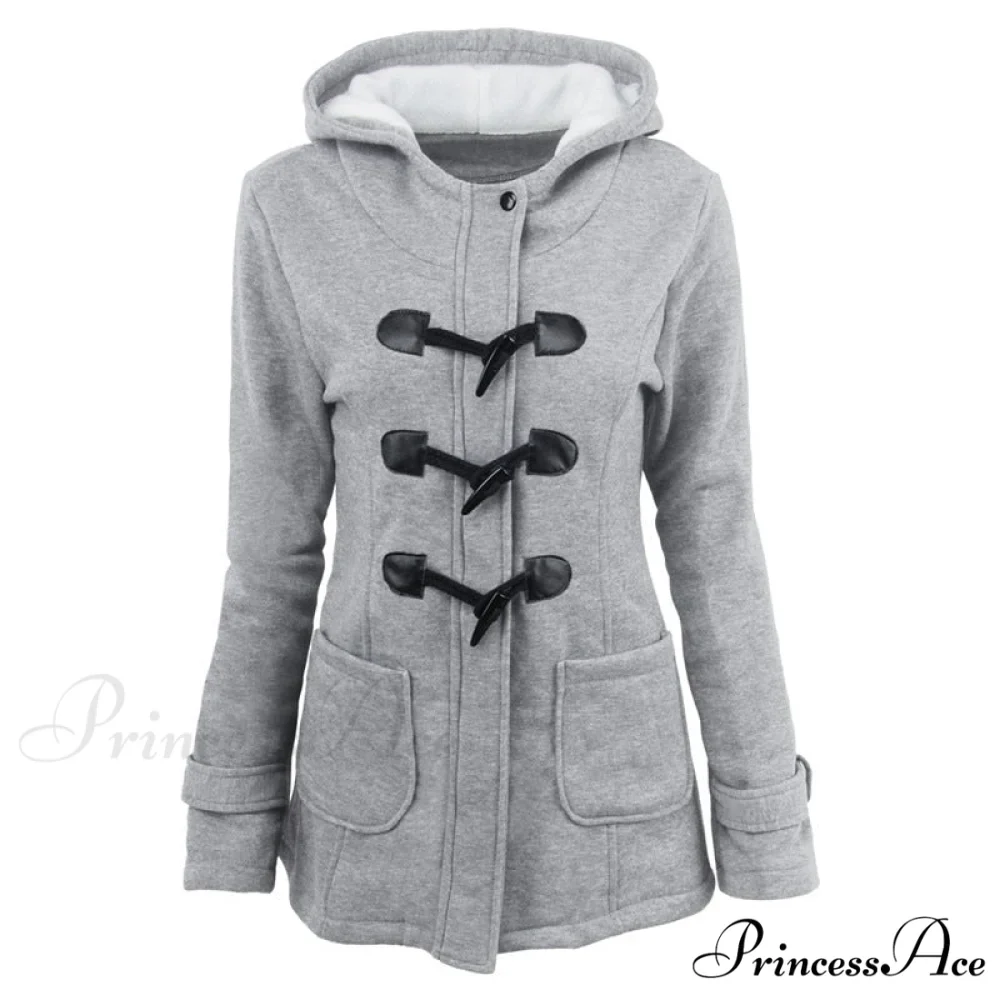 Overcoat Zipper Causal Hooded Coat - Image 5