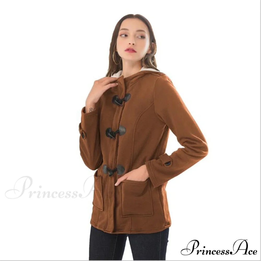 Overcoat Zipper Causal Hooded Coat - Image 7