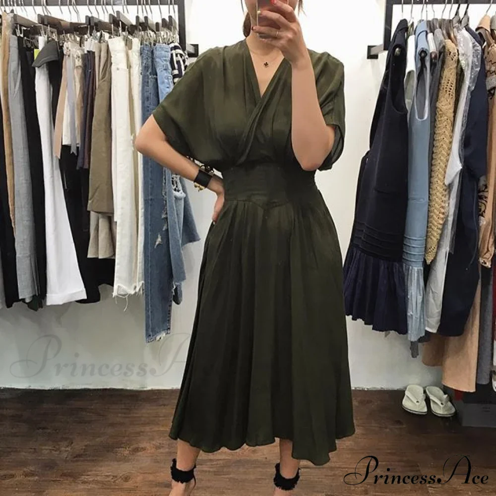 Waist Hugging V-neck Fashion Sexy Maxi Dress - Image 2