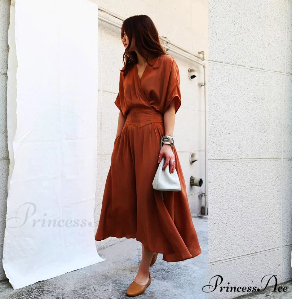 Waist Hugging V-neck Fashion Sexy Maxi Dress - Image 3