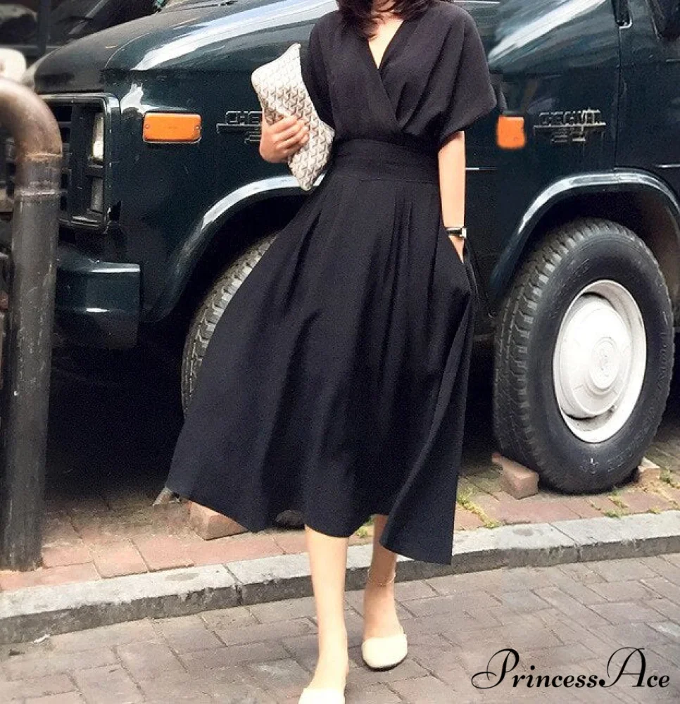 Waist Hugging V-neck Fashion Sexy Maxi Dress - Image 4