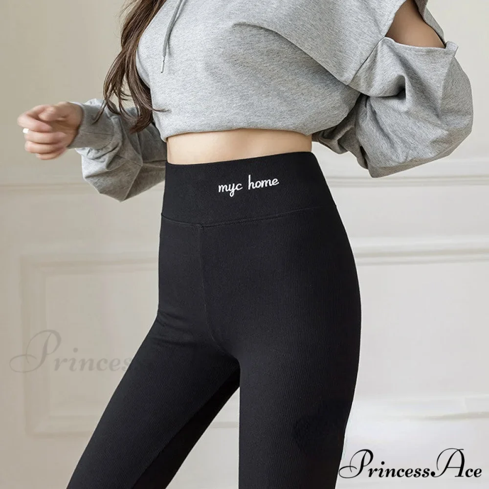 Velvet Thick High Waist Thermal Warm Leggings - Image 2