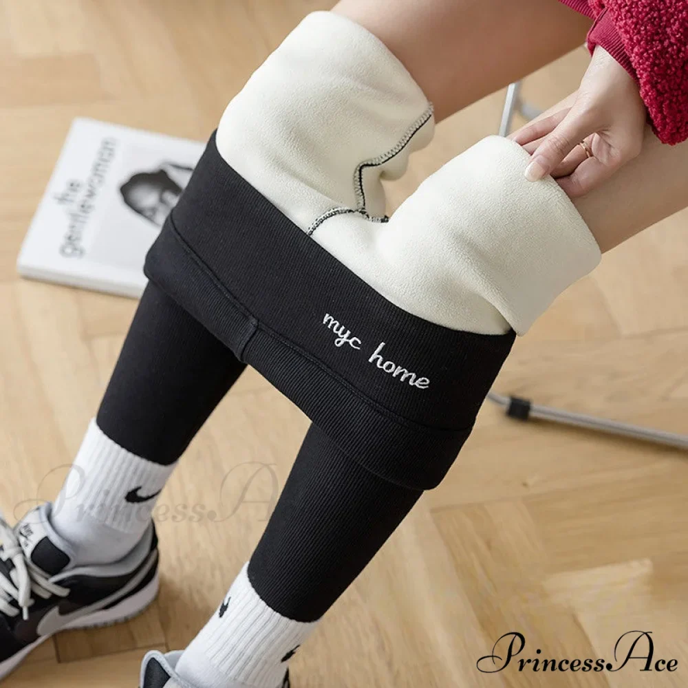 Velvet Thick High Waist Thermal Warm Leggings - Image 4