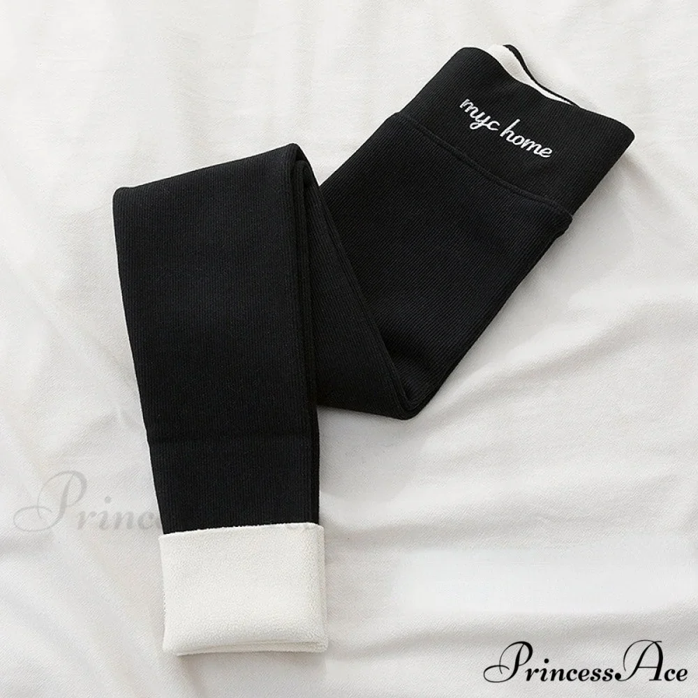 Velvet Thick High Waist Thermal Warm Leggings - Image 8