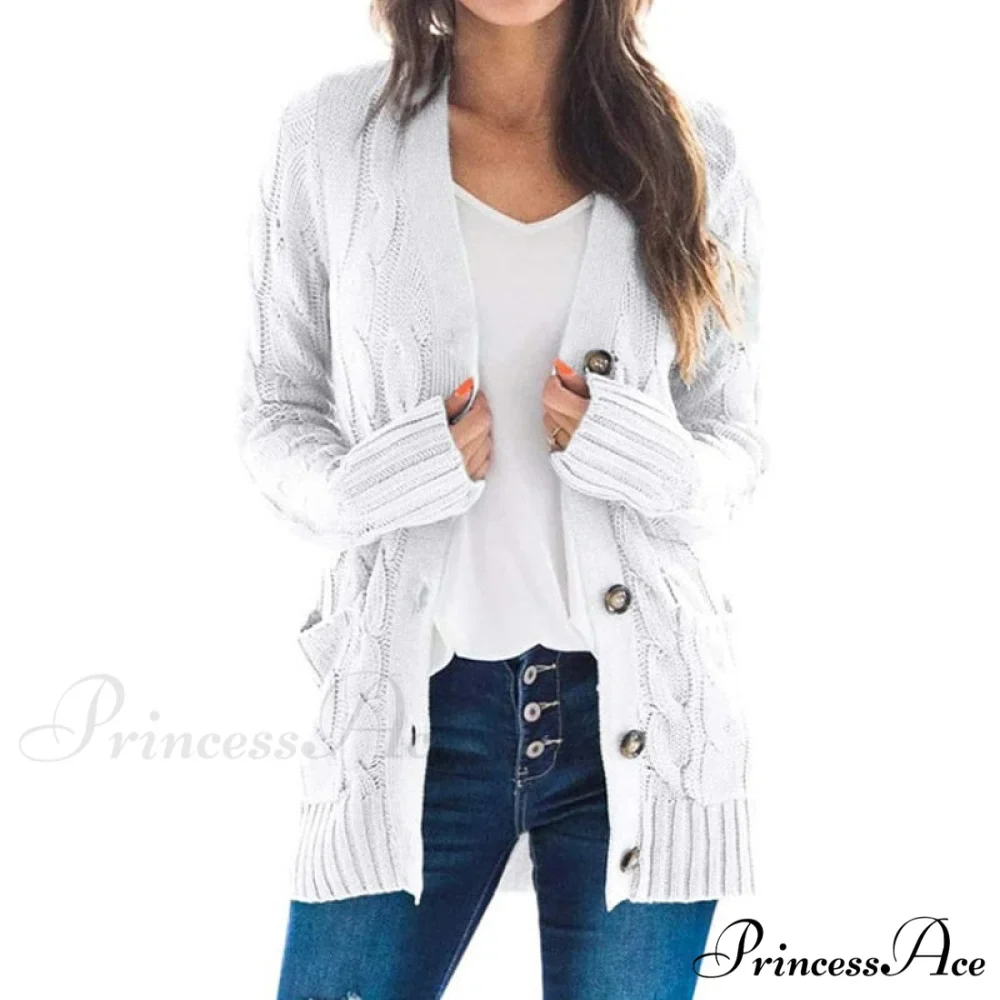 Long Sleeve Cable Loose Winter Tops Sweater - Image 5