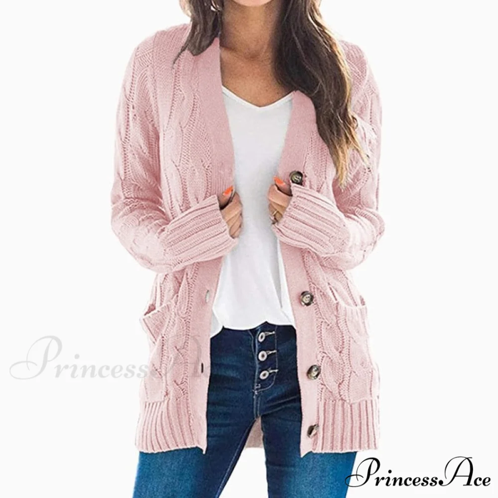 Long Sleeve Cable Loose Winter Tops Sweater - Image 6