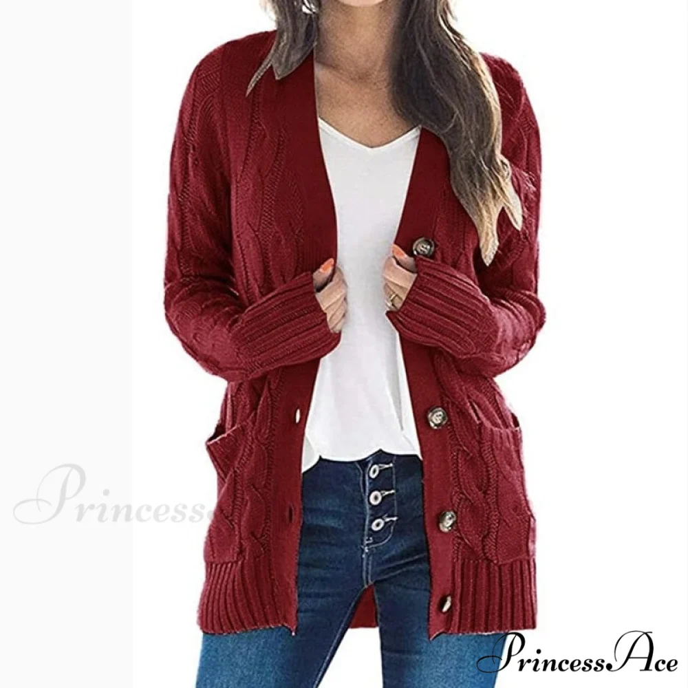 Long Sleeve Cable Loose Winter Tops Sweater - Image 8