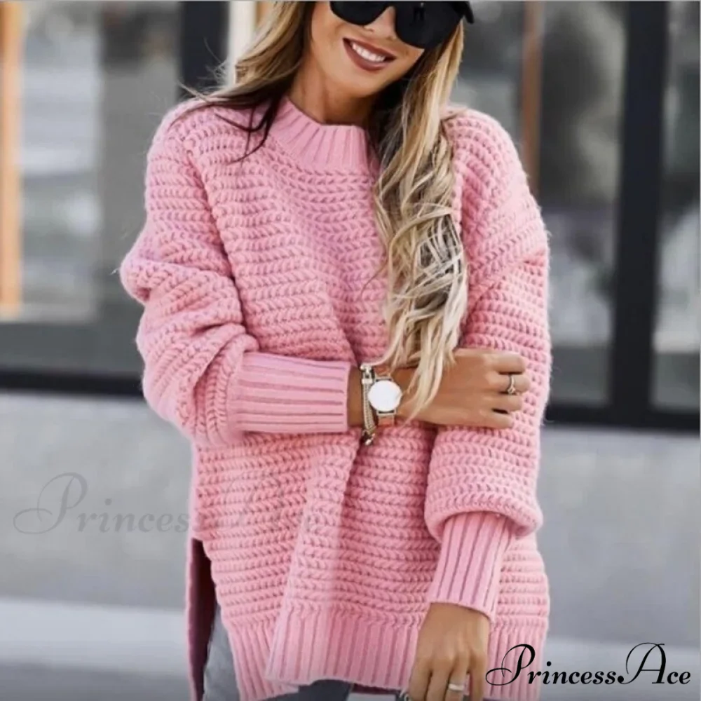 Knitted Casual O Neck Long Sleeve Fashion Sweater - Image 11