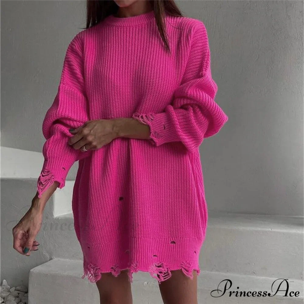 Knitted Casual O Neck Long Sleeve Fashion Sweater - Image 14