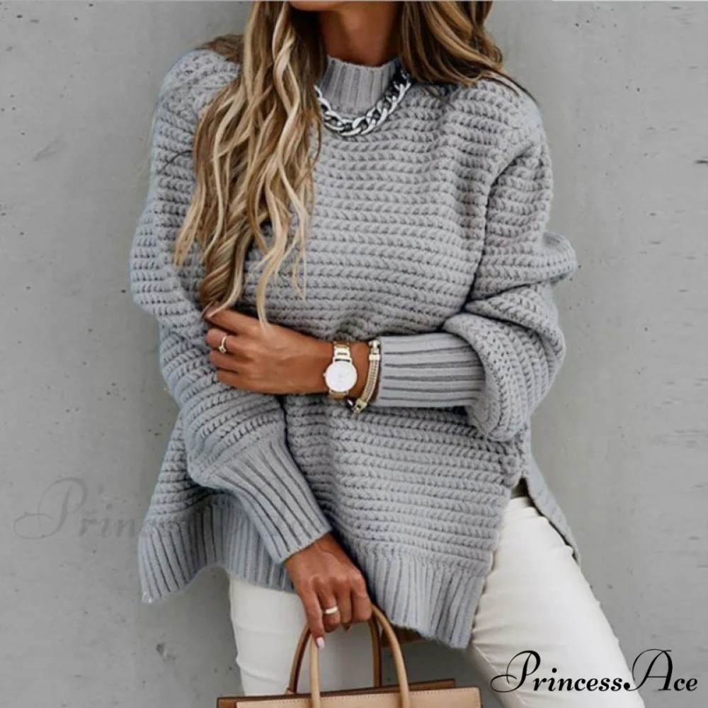 Knitted Casual O Neck Long Sleeve Fashion Sweater - Image 5