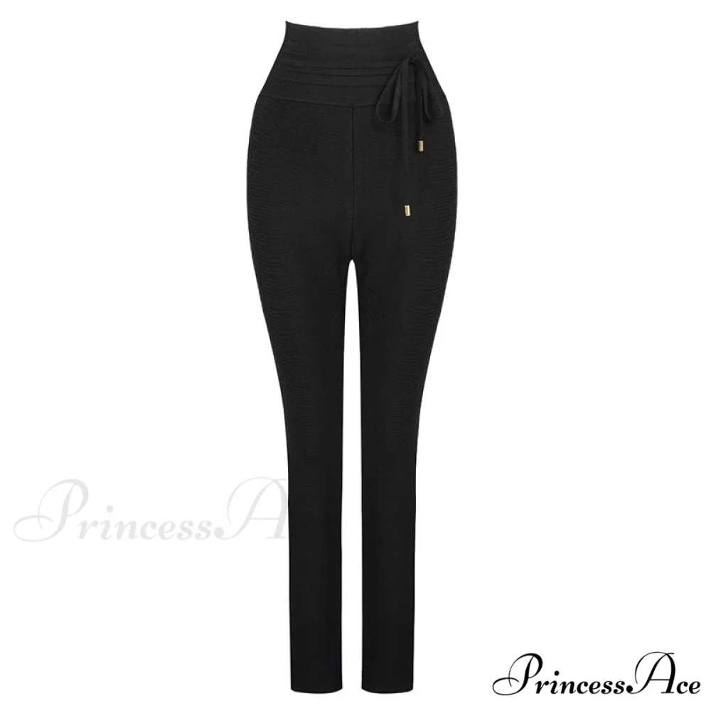 Bandage High Waist Tie Sexy Pencil Party Elegant Trouser - Image 2
