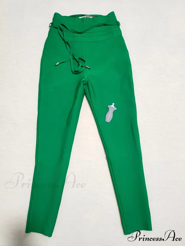Bandage High Waist Tie Sexy Pencil Party Elegant Trouser - Image 3