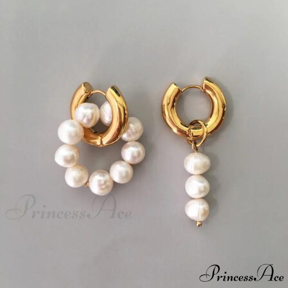 Natural Freshwater New Trend Double Circle Dangle Earrings - Image 9