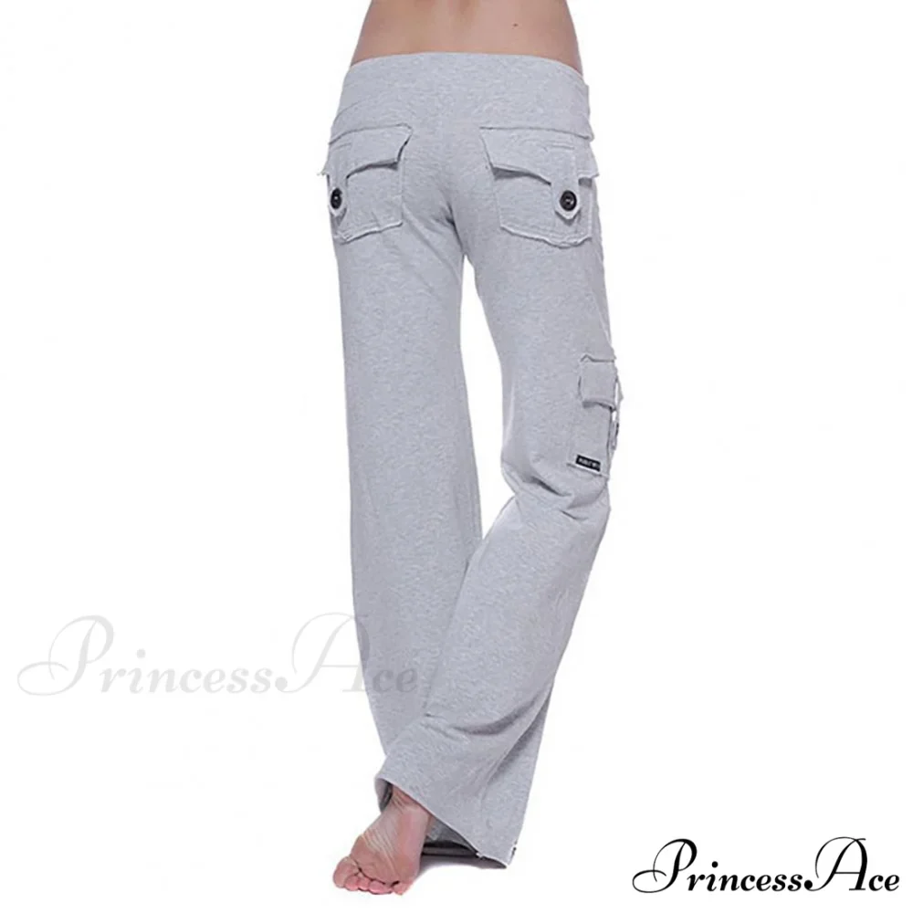 Strong Elastic Wide Leg Soft Sports Drawstring Straight Cargo Pants - Image 4