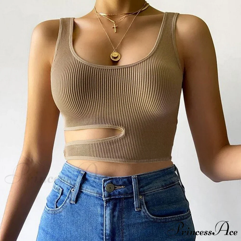 Leopard Sports Bra Tank Vest Lace Up Backless Crop Top - Image 9