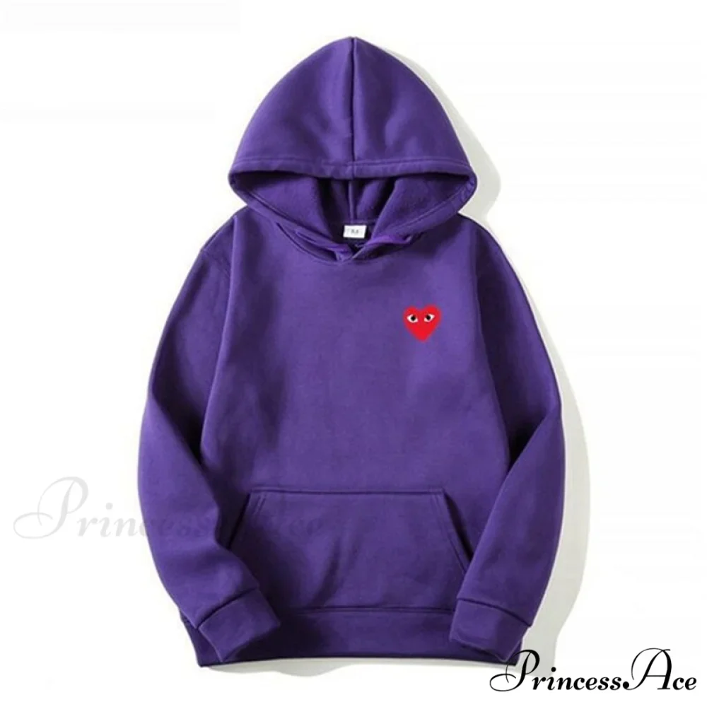 Cotton Heart-Eye Printed Fall/Winter Casual Hoodies - Image 4
