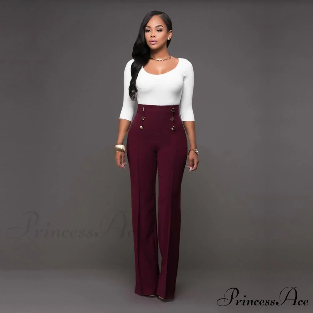 High Waist Formal Elegant Long Trousers - Image 2