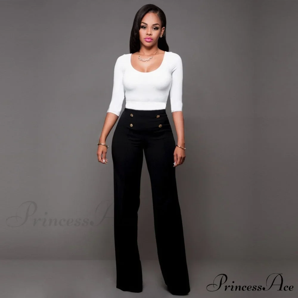 High Waist Formal Elegant Long Trousers - Image 3