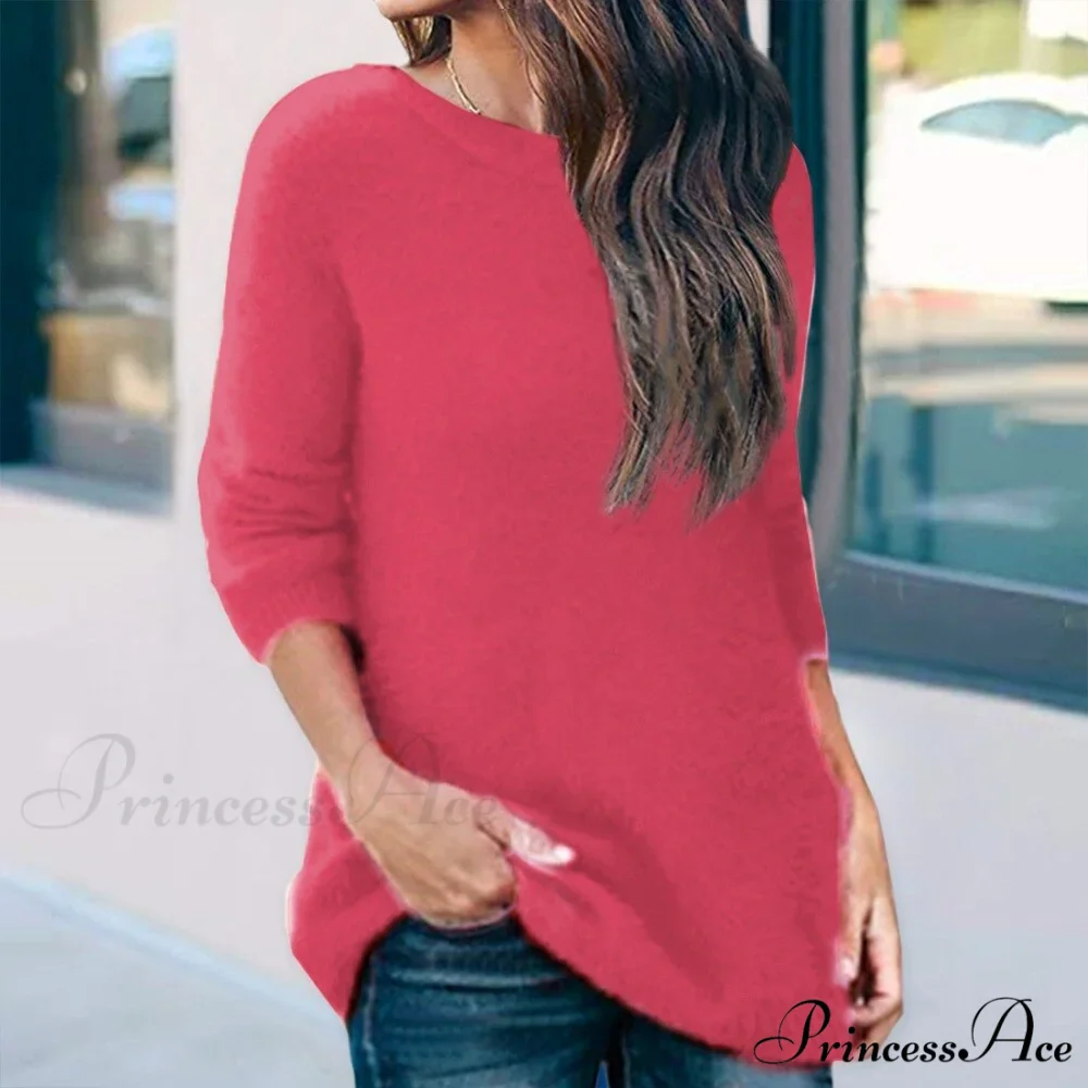 Casual V-neck Lace Long Sleeve Sexy Solid Color Shirt - Image 10