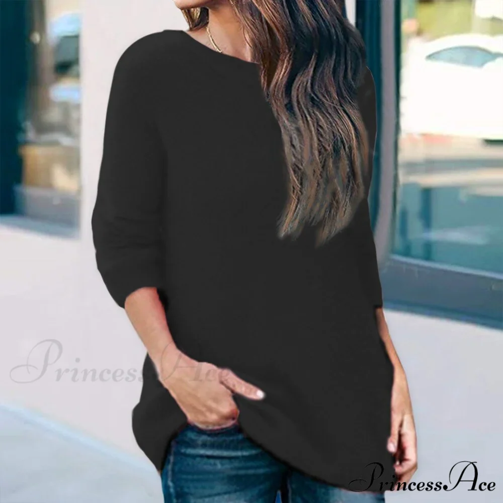 Casual V-neck Lace Long Sleeve Sexy Solid Color Shirt - Image 13