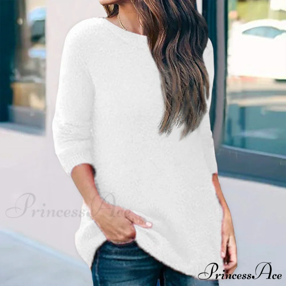 Casual V-neck Lace Long Sleeve Sexy Solid Color Shirt - Image 7