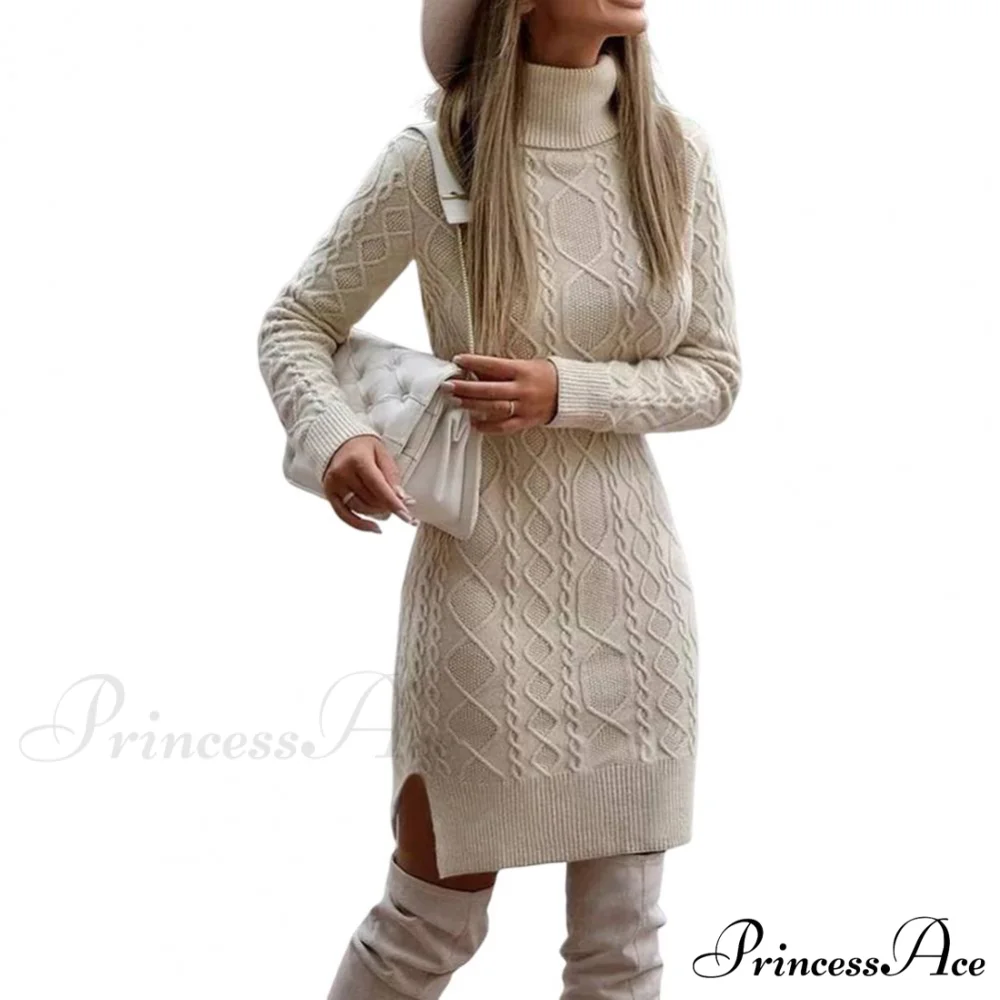 Mini Long Sleeve Bodycon Side Split Hem Dress - Image 5