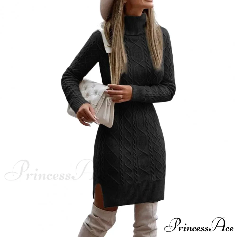 Mini Long Sleeve Bodycon Side Split Hem Dress - Image 6
