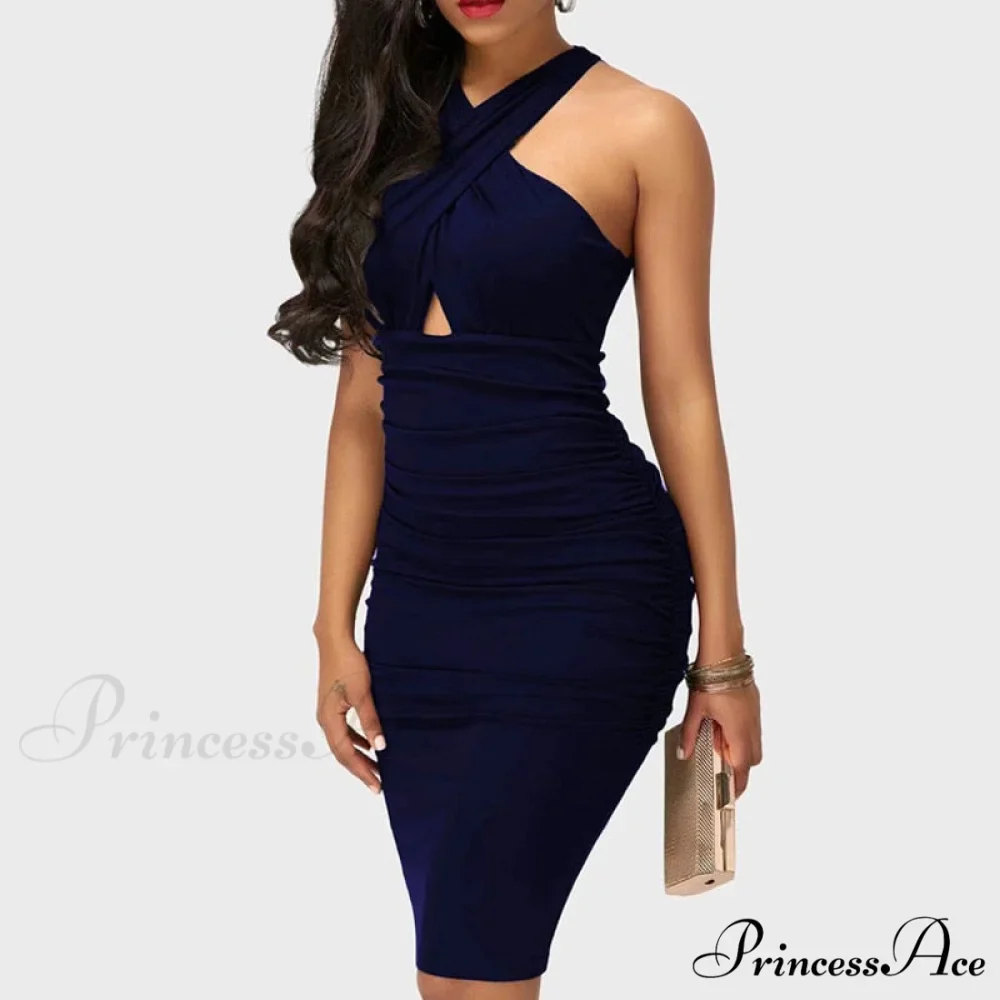 Fashion Backless Bodycon Knee-length Party Dress - Image 2