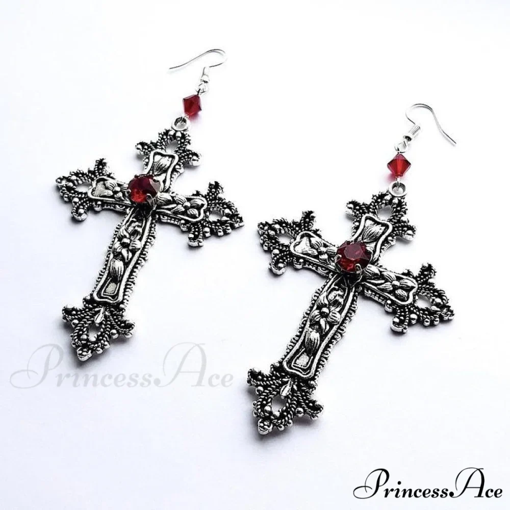Large Detailed Cross Drill Pendant Jewel Necklace - Image 7