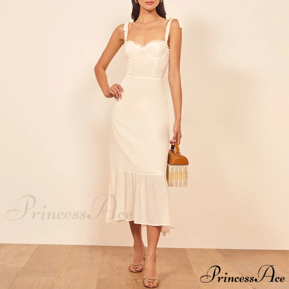 Elegant Vintage Floral Neck Sleeveless Strap Dress - Image 10
