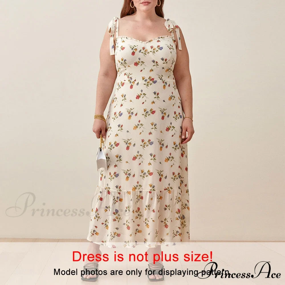 Elegant Vintage Floral Neck Sleeveless Strap Dress - Image 15