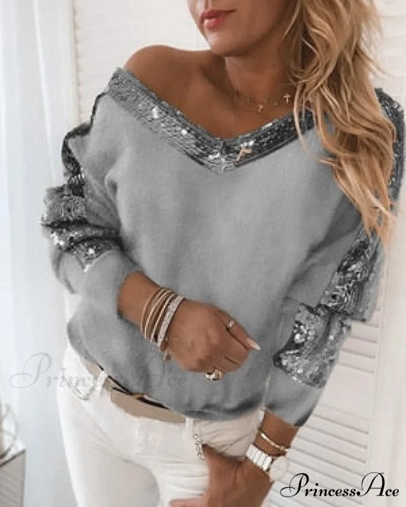 Long Sleeve V Neck Casual Club Party Knitted Sweater - Image 8