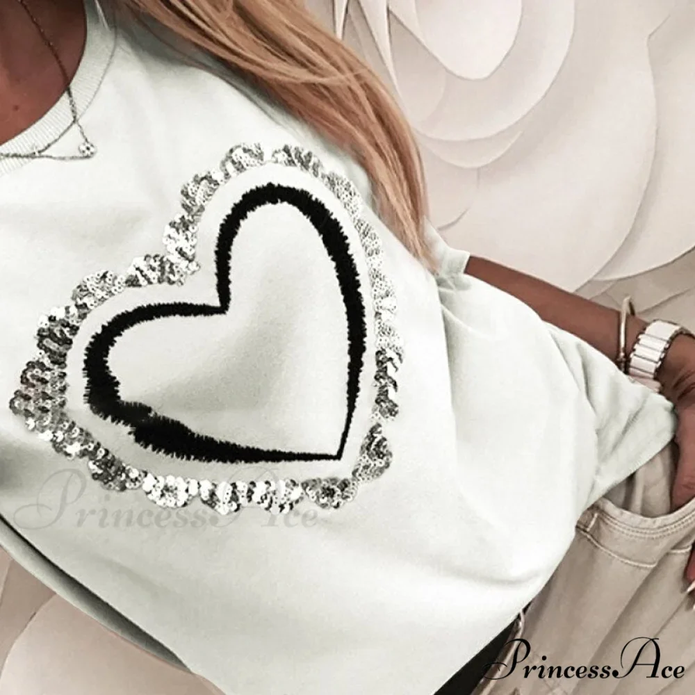 Elegant Long Sleeve Sequins Casual Pullover - Image 2